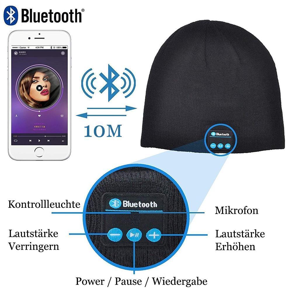 Blaudonau- Warme Strickmütze mit 4.2 Bluetooth