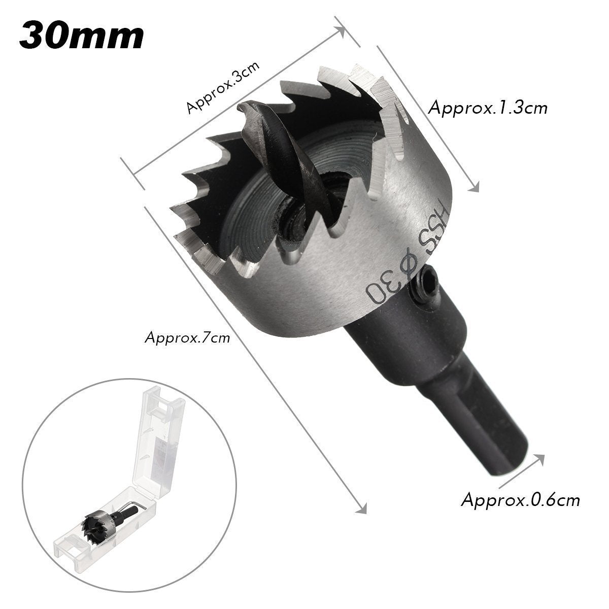 Blaudonau- 5PCS Carbide Spitze HSS Bohrer Lochsäge Set Edelstahl Metall Legierung 16-30mm