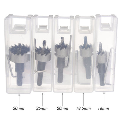 Blaudonau- 5PCS Carbide Spitze HSS Bohrer Lochsäge Set Edelstahl Metall Legierung 16-30mm