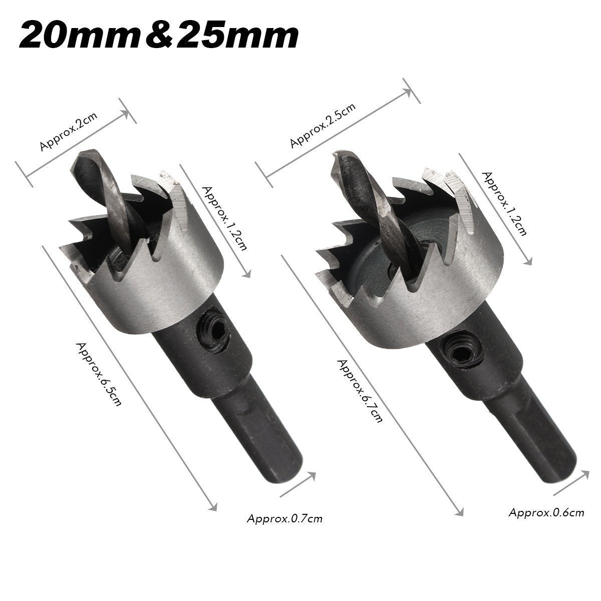 Blaudonau- 5PCS Carbide Spitze HSS Bohrer Lochsäge Set Edelstahl Metall Legierung 16-30mm