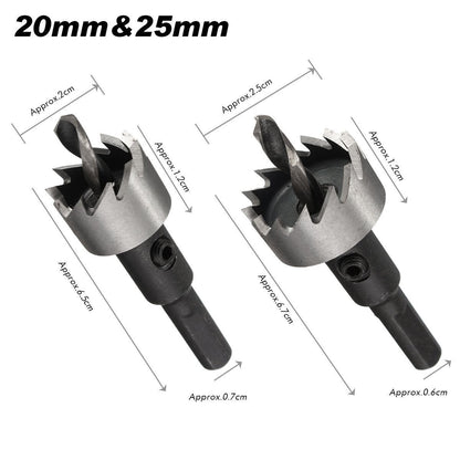 Blaudonau- 5PCS Carbide Spitze HSS Bohrer Lochsäge Set Edelstahl Metall Legierung 16-30mm