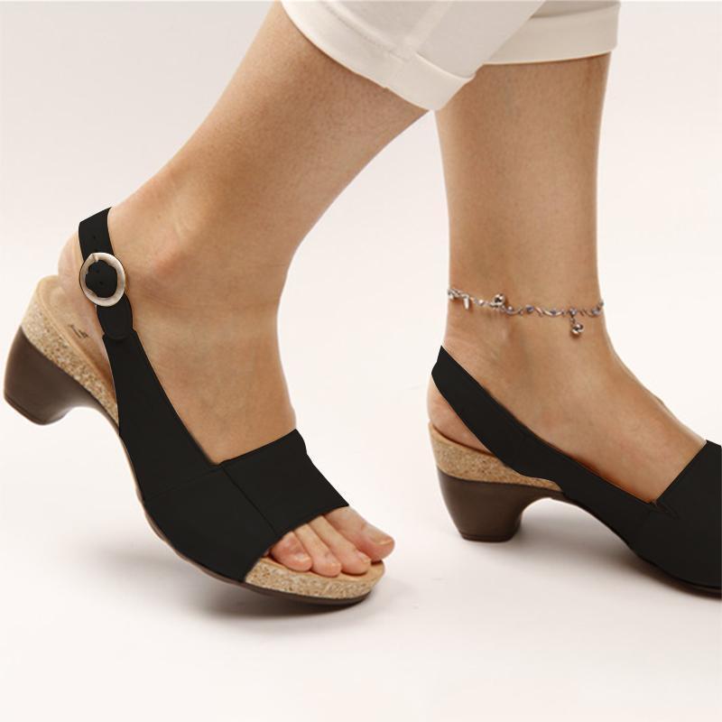 Blaudonau- Sommer Elegante Sandalette für Frauen Schwarz