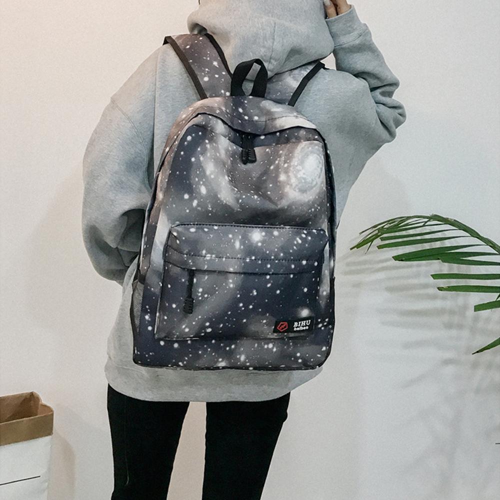 Blaudonau- Galaxy Rucksack Unisex Schulrucksack-nette Tasche Schwarz