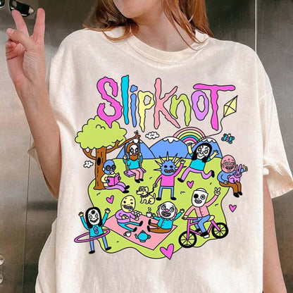 Blaudonau- Slipknot – T-Shirt mit Aufdruck „Happy Times“