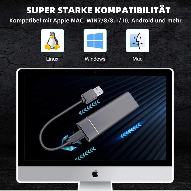 Blaudonau- Externe Ultra-Speed-SSD-Festplatte