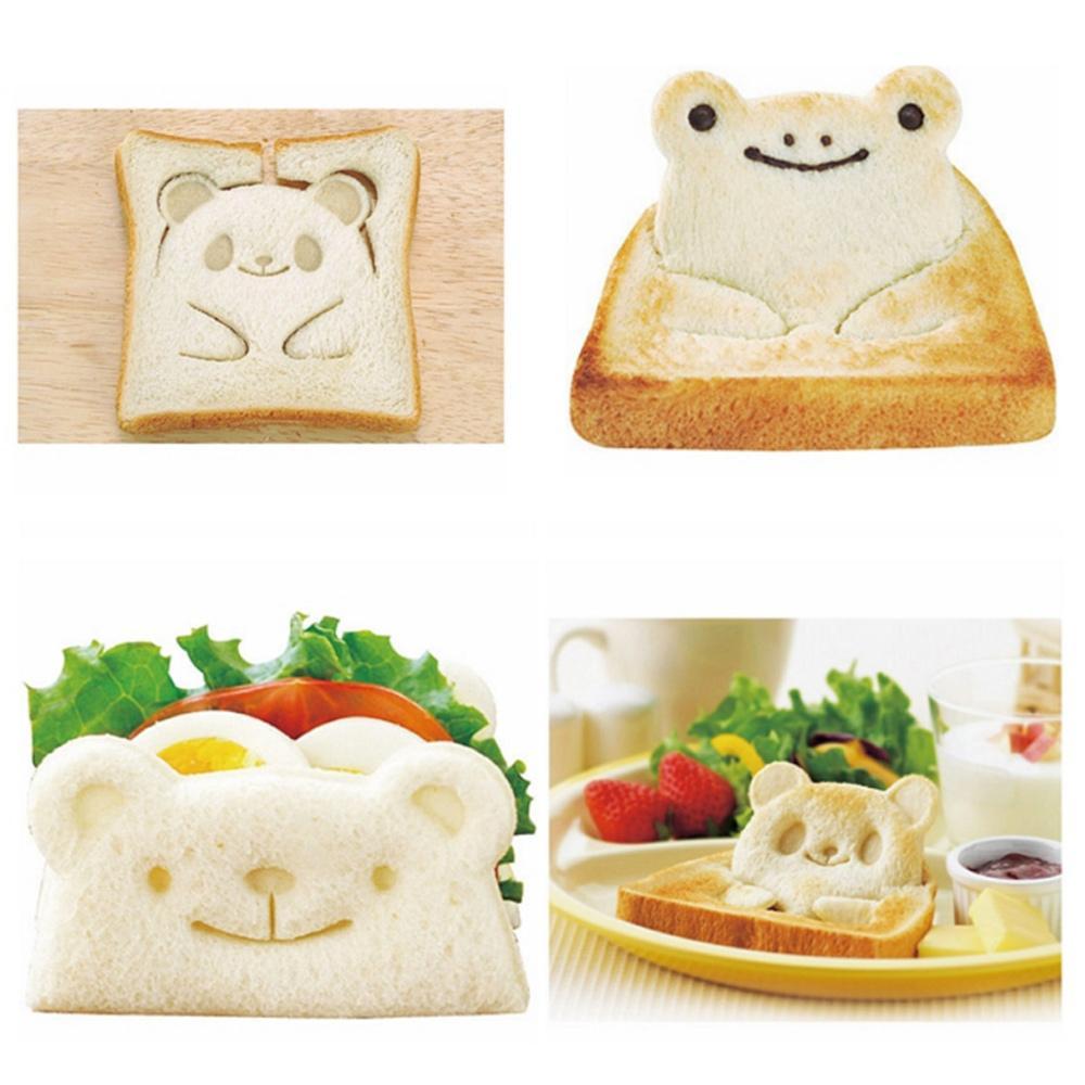 Blaudonau- Sandwich-Form, Bär, Panda und Frosch, glückliche Frühstückszeit