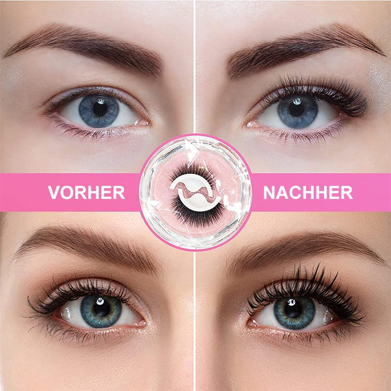 Blaudonau- Kleberfreie Wimpern in 3 Sekunden zum Anbringen, wasserfeste selbstklebende Wimpern