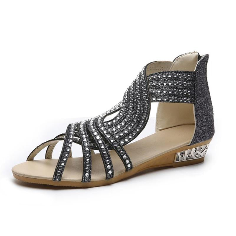 Blaudonau- Frau Sommer Strass Sandalen