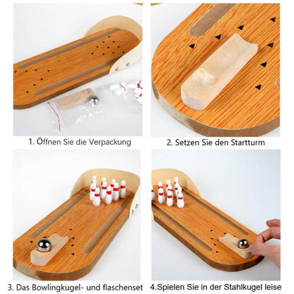 Blaudonau- Zuhause Holz Mini Bowling Spiel Set