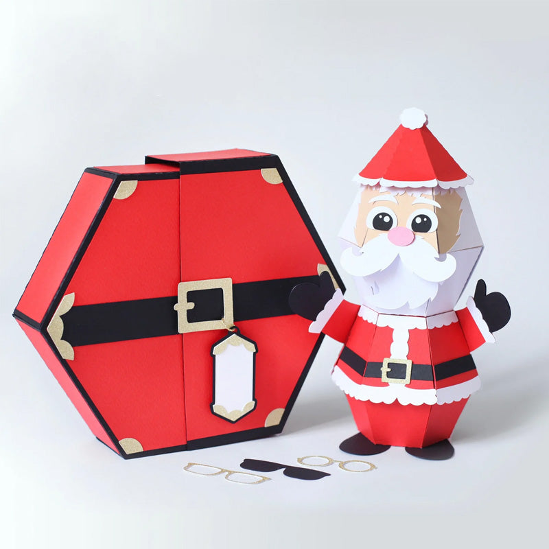 Blaudonau- 3D-Popup-Box-Karte „Weihnachtsmann-Streich“