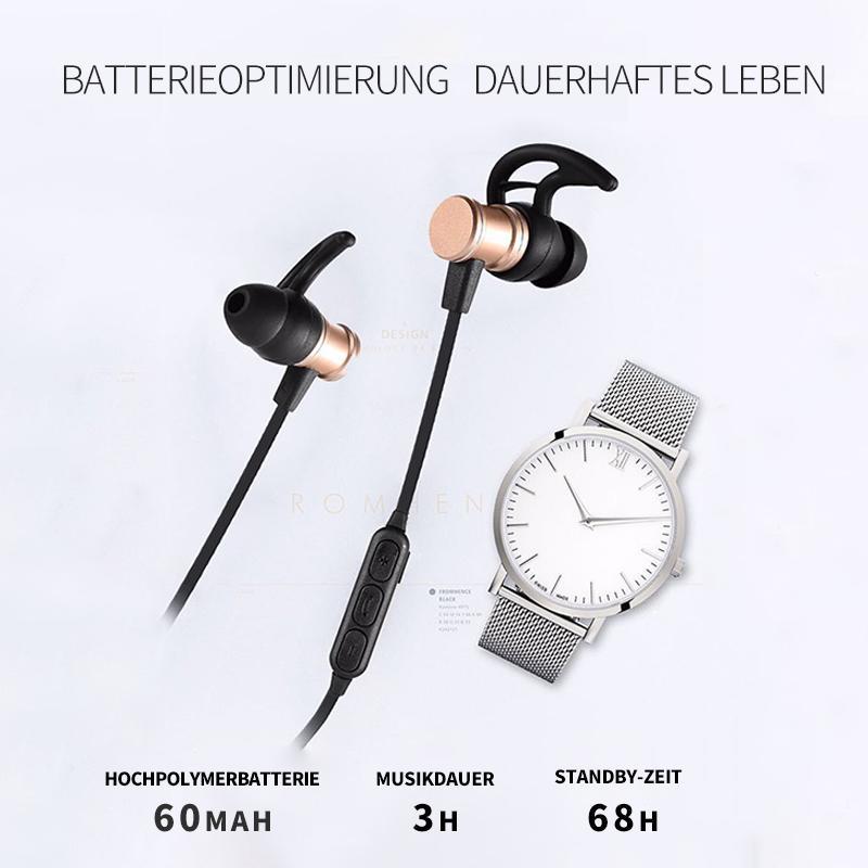 Blaudonau- Bluetooth-Kopfhörer, Stereo-In-Ear-Ohrhörer, sicherer Sitz für Sport, Fitnessstudio, Reisen (wasserdicht, Noise Cancelling Mic)