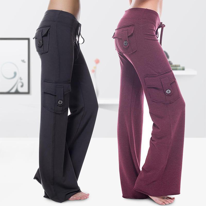 Blaudonau- Elastische Umweltfreundliche Bambus Yogahose mit Taschen