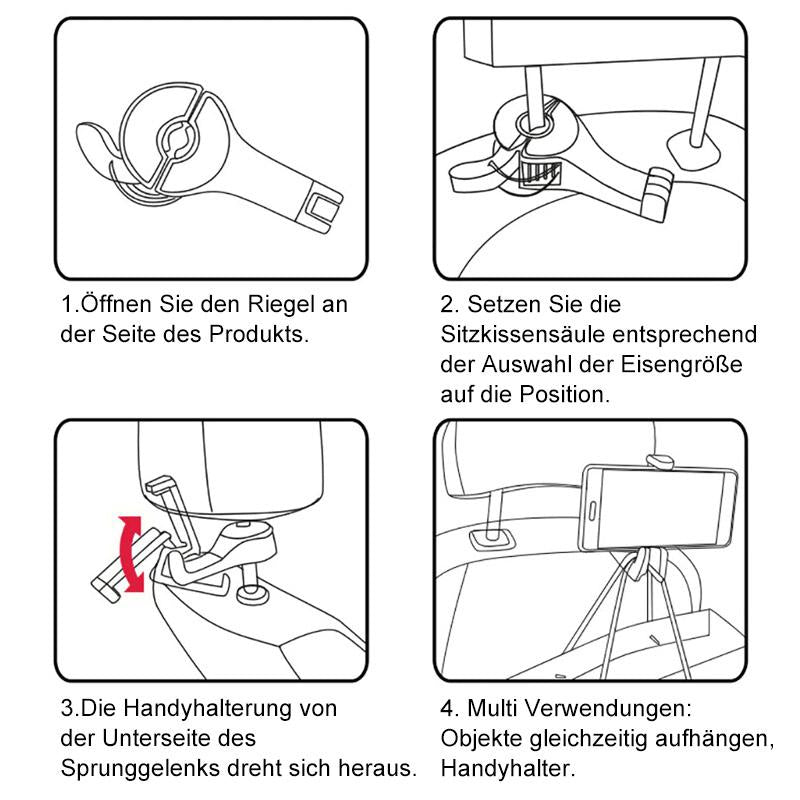 Blaudonau- Kopfstützenhalterung Auto Haken