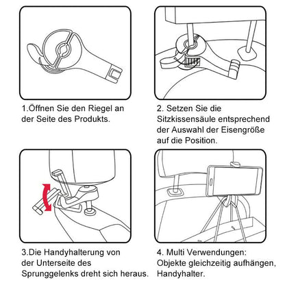 Blaudonau- Kopfstützenhalterung Auto Haken