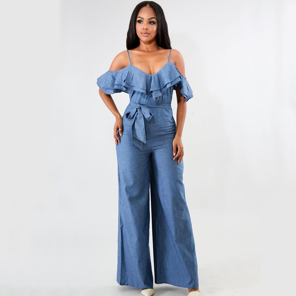 Blaudonau- Sexy Damen Jumpsuit