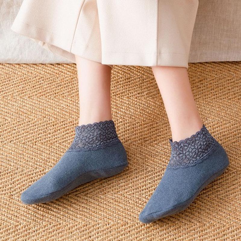 Blaudonau- Neue warme Socken mit modischer Spitze