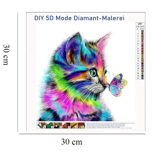 Blaudonau- DIY Diamantmalerei Katze