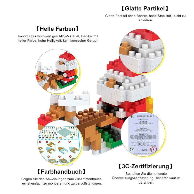 Blaudonau- Weihnachten Kreatives 3D-Baustein-Spielzeug