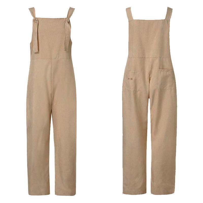 Blaudonau- Lässige Jumpsuits insgesamte Baggy-Trägerhose in Übergröße khaki