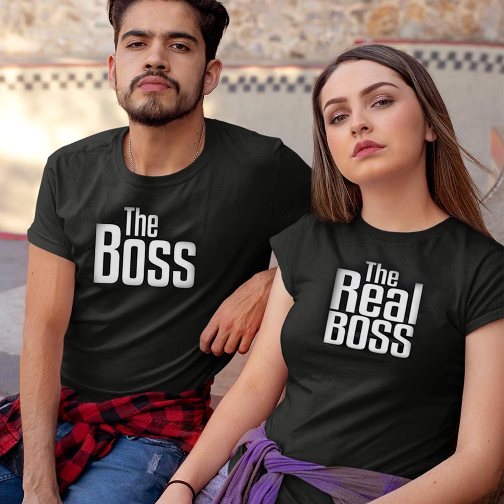 Blaudonau- "The Boss", "The real Boss" lustiges T- Shirt