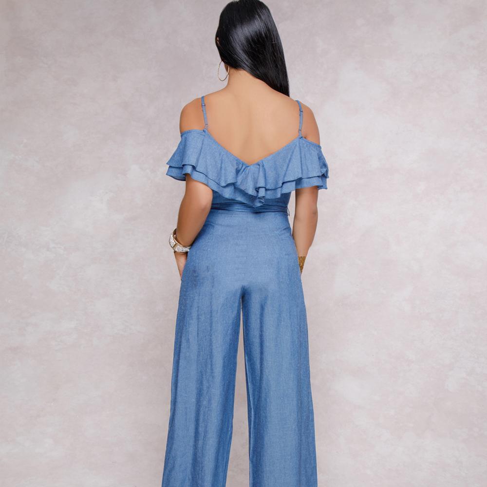 Blaudonau- Sexy Damen Jumpsuit