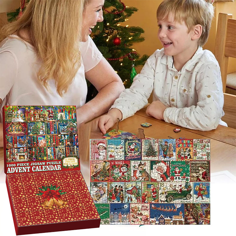 Blaudonau- Weihnachts-Schnitzeljagd-Adventskalender-Puzzle (1000 Teile)