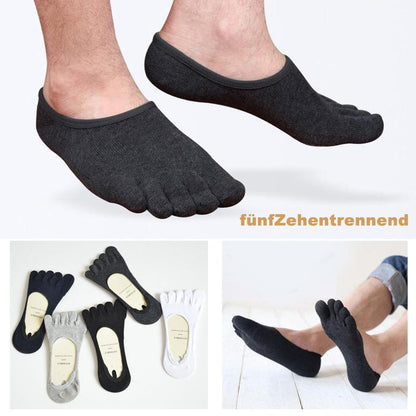 Blaudonau- Atmungsaktive, unsichtbare Baumwollsocken mit fünf Fingern（5 Paar）