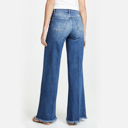 Blaudonau- Damen Jeans mit Fransen