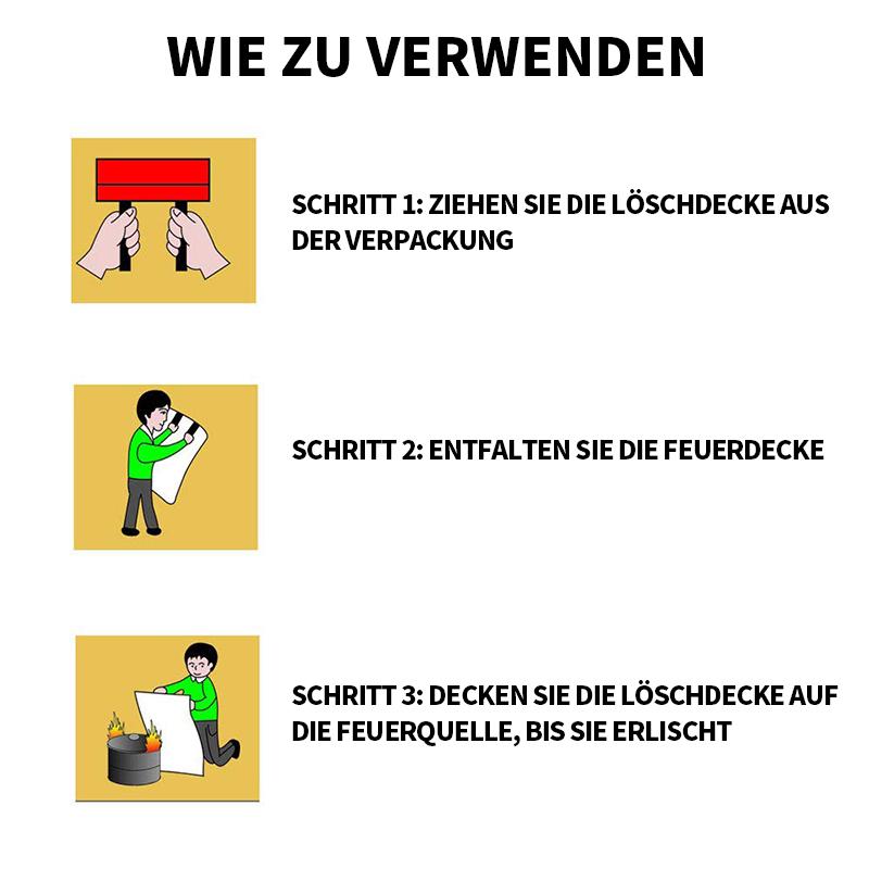 Blaudonau- 1 x1 m große Feuerlöschdecke Erste Hilfe & Sicherheit für Arbeit Haushalt & Freizeit