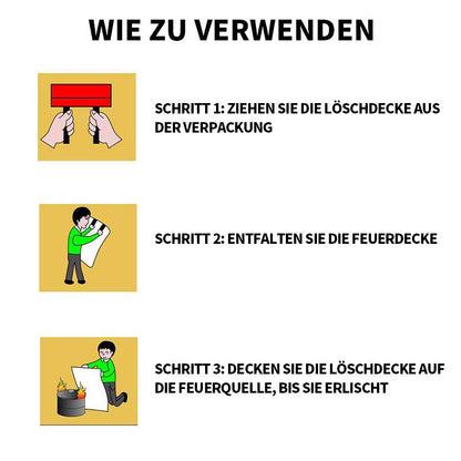 Blaudonau- 1 x1 m große Feuerlöschdecke Erste Hilfe & Sicherheit für Arbeit Haushalt & Freizeit