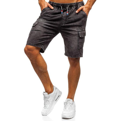 Blaudonau- Fünf-Punkt gewaschene Jeansshorts