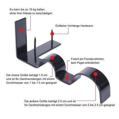 Blaudonau- Universal Vorhangstangen Halterungen 2 Stück