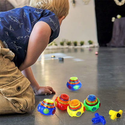 Blaudonau- Leuchtendes Buntes Musikkreiselspielzeug mit Launcher