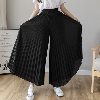 Blaudonau- Trendige Hose Mit Plissee-Design Schwarz