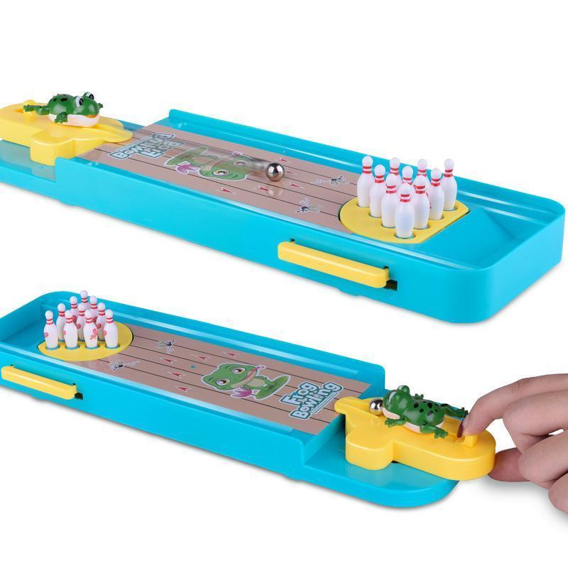 Blaudonau- Kreatives Mini Frosch Bowling Desktop-Spielzeug