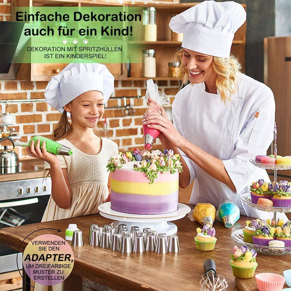 Blaudonau- Spritztüllen Set aus Edelstahl (13 teilig) für Cupcakes & Kuchen Dekoraktion