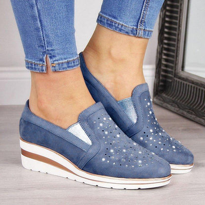 Blaudonau- Damen Modische Freizeitschuhe mit Strass