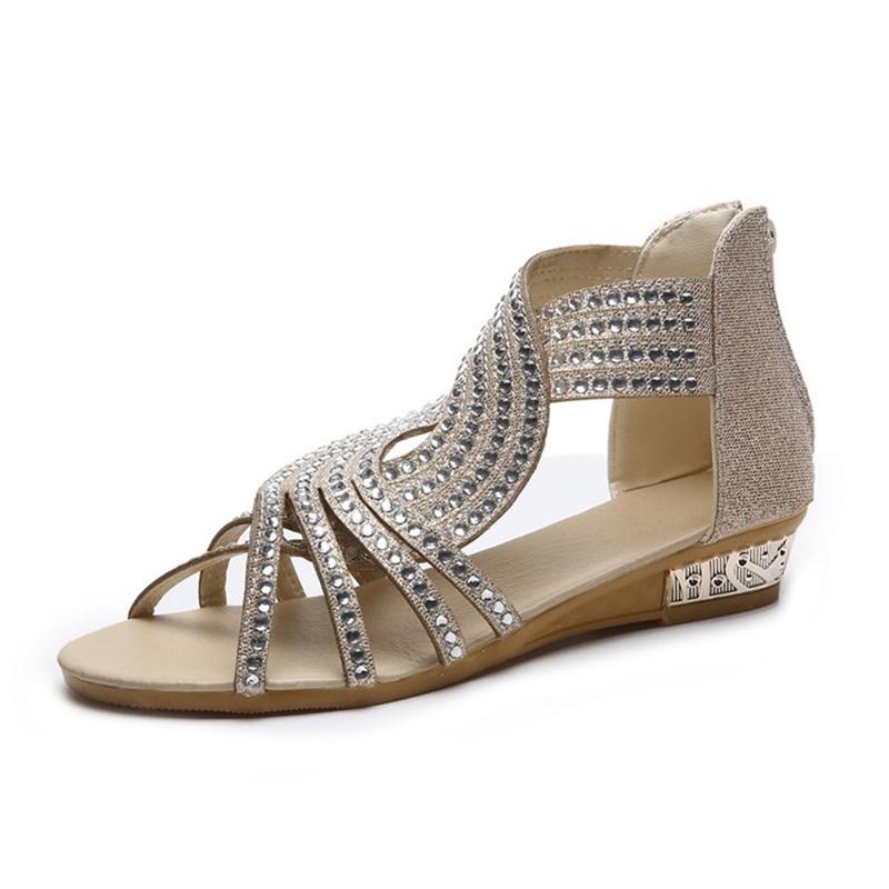 Blaudonau- Frau Sommer Strass Sandalen