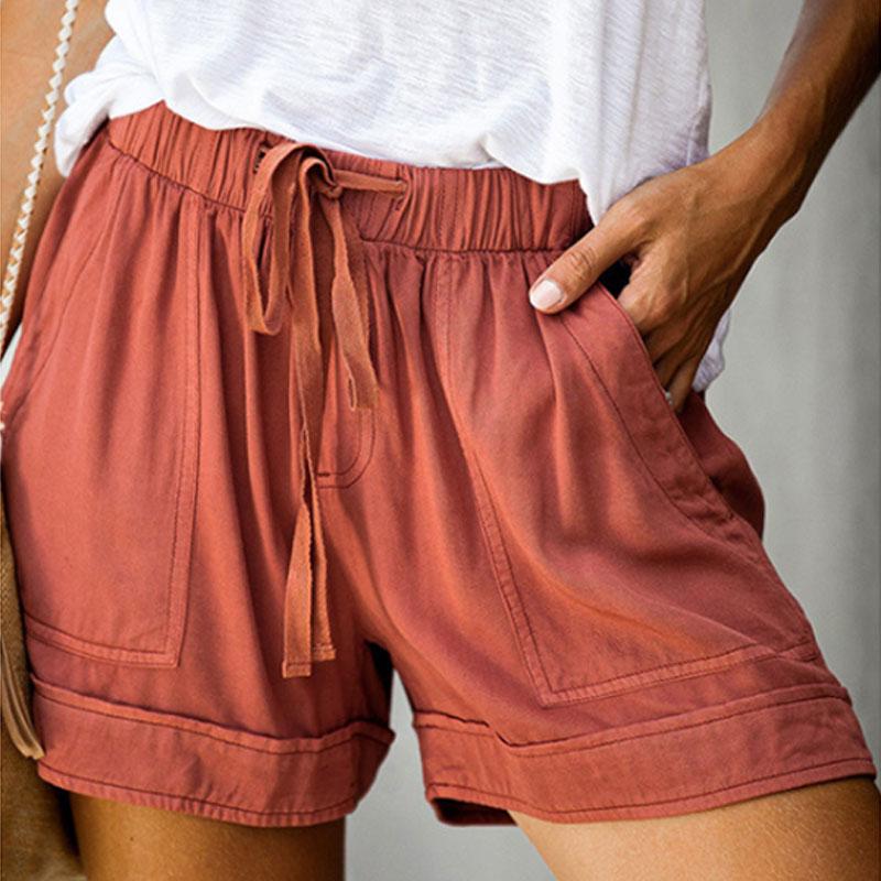 Blaudonau- Lässige Shorts für Frauen orange