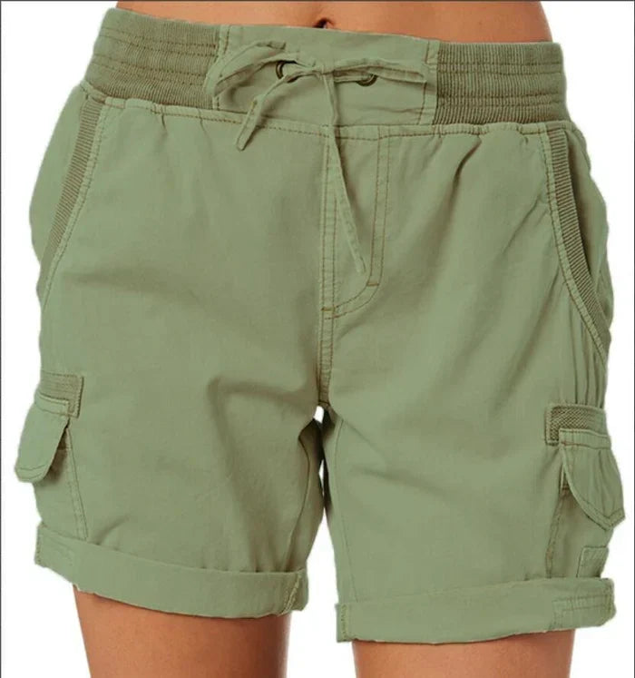 Blaudonau- Hohe Taille Damen lässig lose Shorts