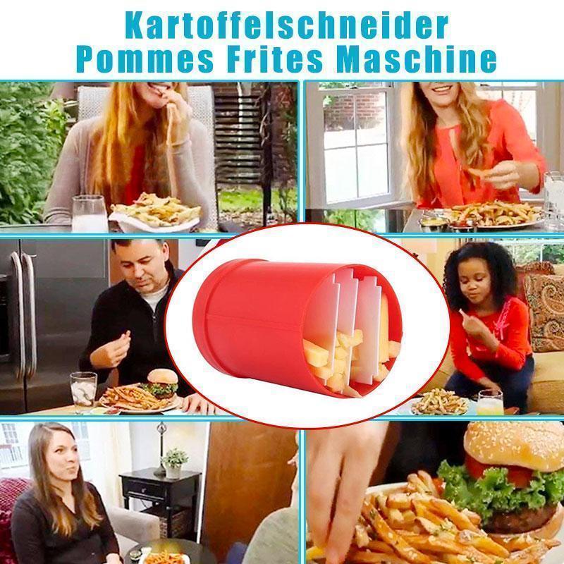 Blaudonau- Kartoffelschneider Pommes Frites Maschine, rot