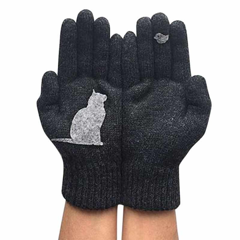 Blaudonau- Stehaufe™ Handschuhe aus Baumwolle im Katzenstil