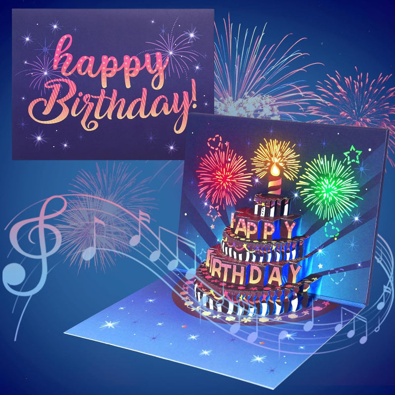 Blaudonau- Pop up Happy Birthday Card