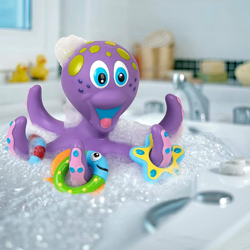 Blaudonau- Kinder Octopus Badespielzeug mit 5 Ringen