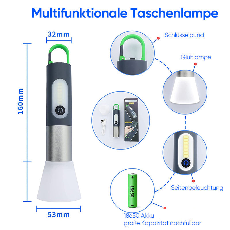 Blaudonau- Multifunktionale wiederaufladbare LED-Taschenlampe