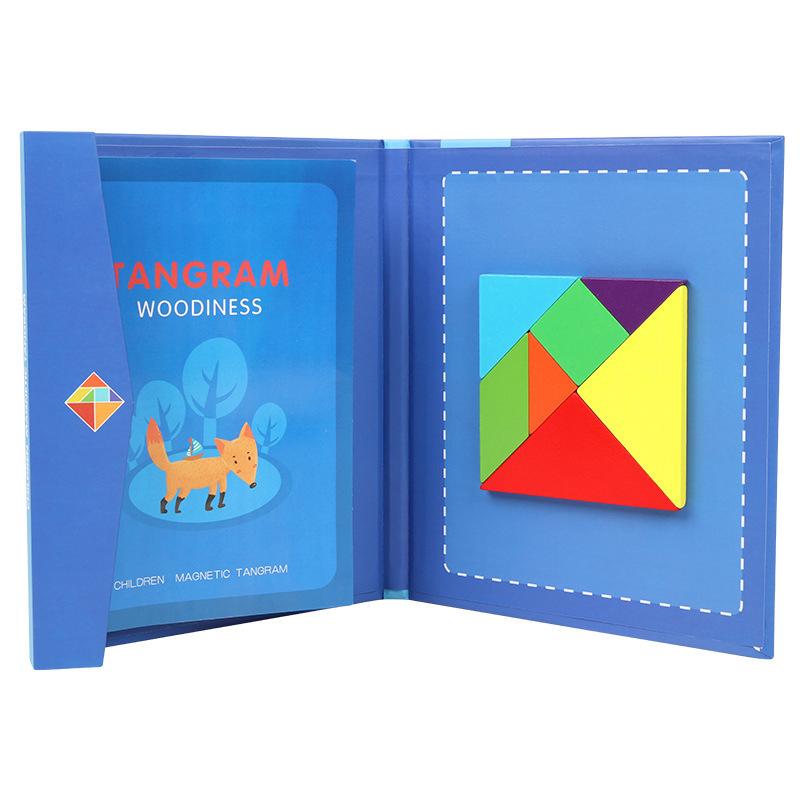 Blaudonau- Holzmuster Tangram Magnetpuzzle