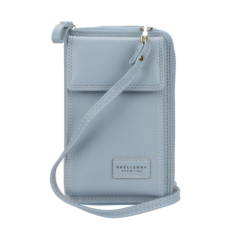 Blaudonau- Mode Frauen PU-Leder Schultertasche, MINI Größe Blau