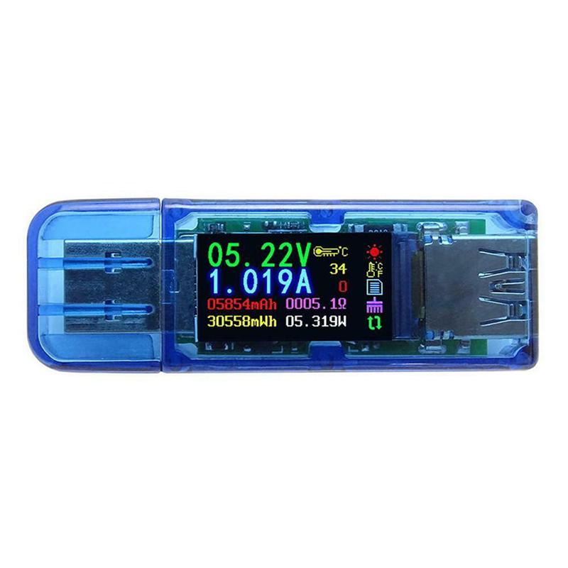 Blaudonau- Farbbildschirm Digitaler voltmeter Amperemeter USB Ladegerät Tester Multimeter