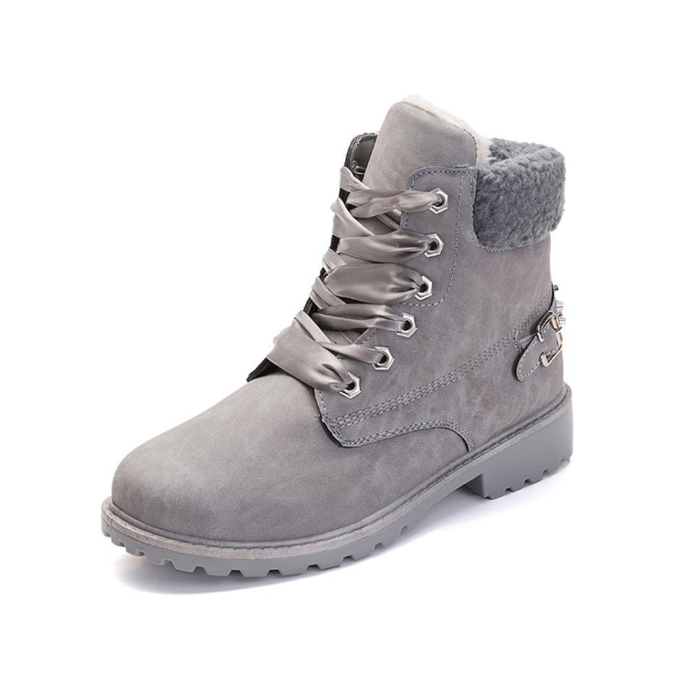 Blaudonau- Damen Winter Warm Schuhe Grau