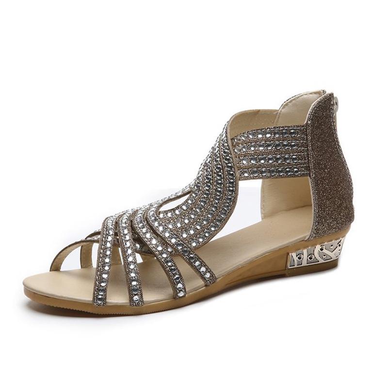 Blaudonau- Frau Sommer Strass Sandalen